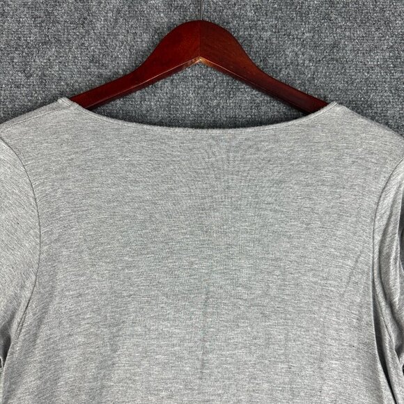 Comfy USA Top Womens Small Gray Stretch Knit Tee 3/4 Sleeve Swing Hem - Picture 6 of 7